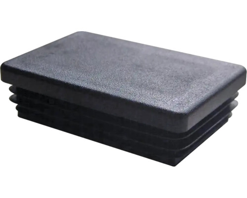 Cache de poteau BLÄSER 6 x 4 cm noir Embout de tube rectangulaire en plastique