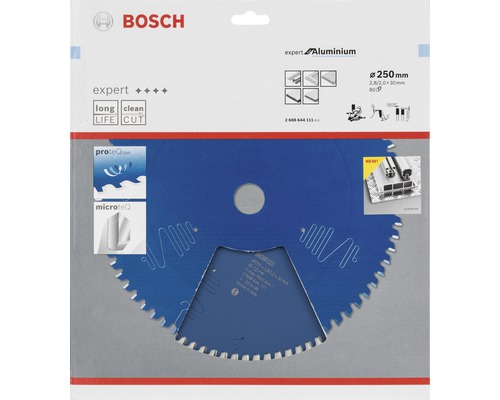 Logo Bosch. Lame de scie circulaire Expert Aluminium, diamètre 250 millimètres