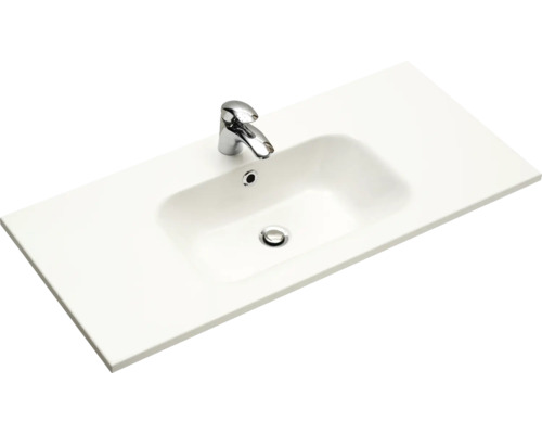 Plan vasque avec trou de robinet et trop-plein