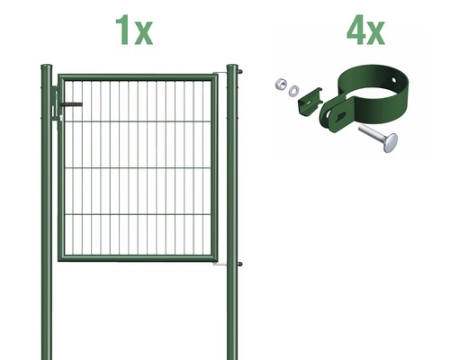 Kit de grillage rigide simple pour portail Alberts - portail à un vantail | 1000 x 1000 mm | vert