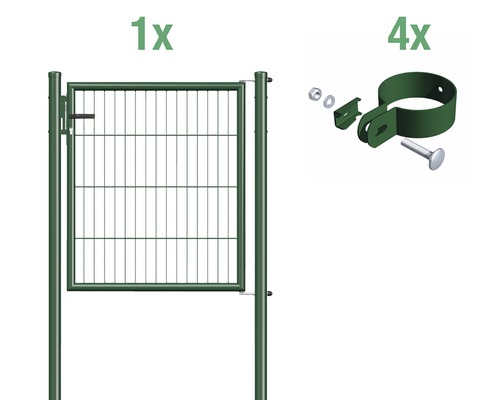Kit de grillage rigide simple pour portail Alberts - portail à un vantail | 1250 x 1000 mm | vert