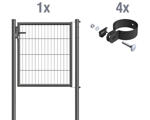 Kit de grillage rigide simple pour portail Alberts - portail à un vantail | 1250 x 1000 mm | anthracite