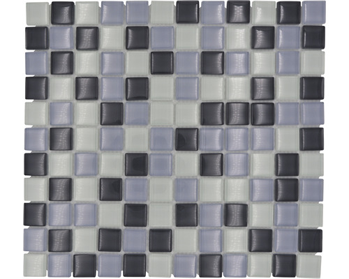 Mosaïques de verre XCM 8125 30.5x32.5 cm gris/noir/blanc