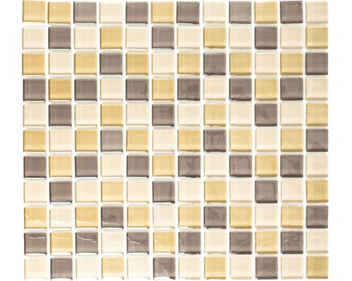 Mosaïques de verre XCM 8555 30.5x32.5 cm brun Mosaïque avec des carreaux de verre carrés