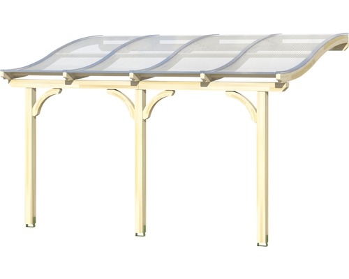 Abri de voiture en bois avec toit transparent