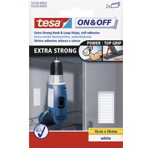tesa® On&Off Klettstreifen extrastark weiss 10 cm x 50 mm-thumb-0