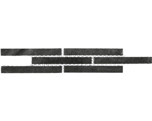 Frise en pierre naturelle CM-57115 aspect ardoise 24.5x4.8 cm Mosaïque en pierre sur filet