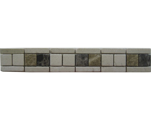 Bordure en pierre naturelle chocolate cream 4.4x27 cm Mosaïque en pierre naturelle
