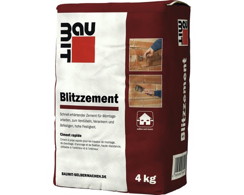 Ciment à prise rapide Baumit 4 kg Sac de ciment Blitzzement Baumit de quatre kilogrammes