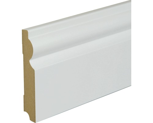 Plinthe feuille d'apprêt blanc 19x120x2500 mm Plinthe blanche avec profil arrondi