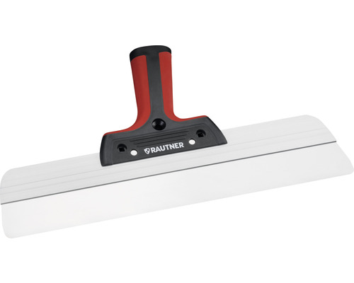 Couteau à enduire pour façades bicomposant RAUTNER acier inoxydable 400 mm Taloche à lisser avec le logo Rautner pour les travaux de plâtrage