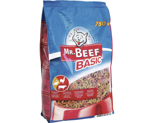 Croquettes pour chats MR. BEEF CAT Mix Basic 750 g Mr Beef Basic Aliment sec pour chiens, paquet de 750 grammes