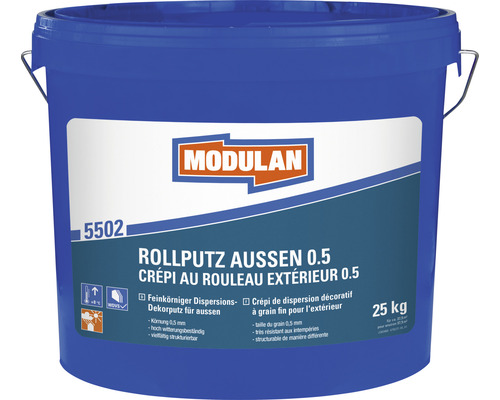 Crépi au rouleau extérieur MODULAN 5502 0,5 mm blanc 25 kg