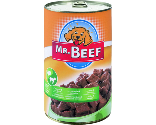 Pâtée pour chien MR. BEEF agneau et dindon boîte de 1200 g