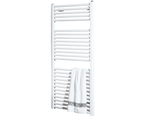 Radiateur de salle de bains München 1215x600 mm blanc alpin rempli avec une résistance chauffante de 600 W