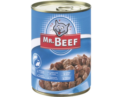 Nourriture pour chat humide MR. BEEF saumon et truite 400 g
