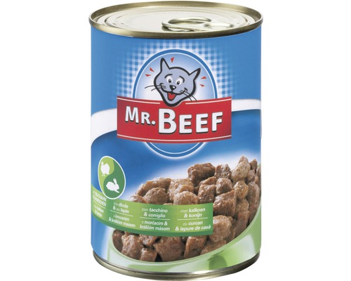 Nourriture pour chats humide MR. BEEF dinde et lapin 400 g