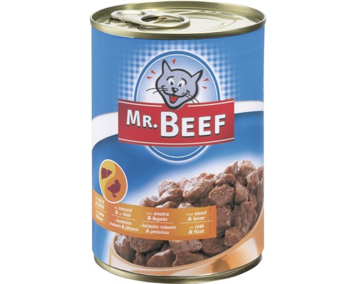 Nourriture pour chats MR. BEEF canard et foie 400 g