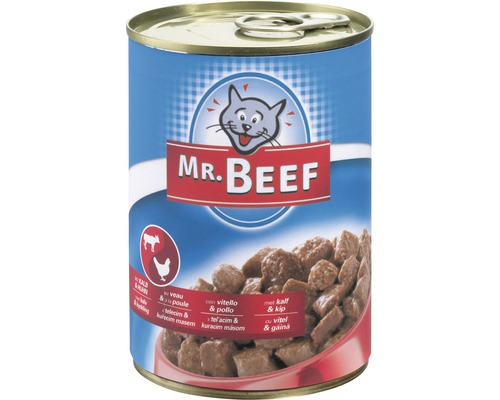 Nourriture pour chats humide MR. BEEF veau et poulet 400 g