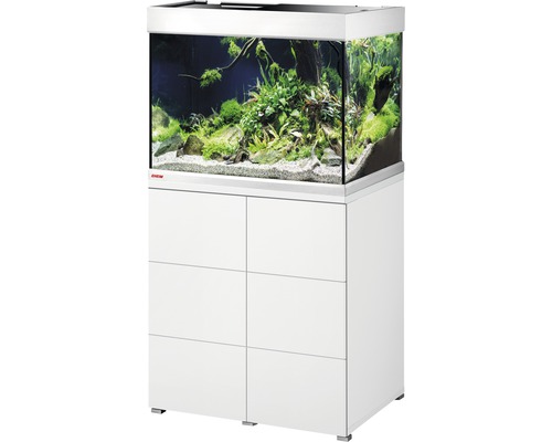 Kit complet d'aquarium EHEIM proxima 175 classic avec éclairage LED et meuble bas blanc