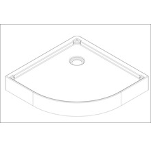 Receveur de douche d''angle avec écoulement