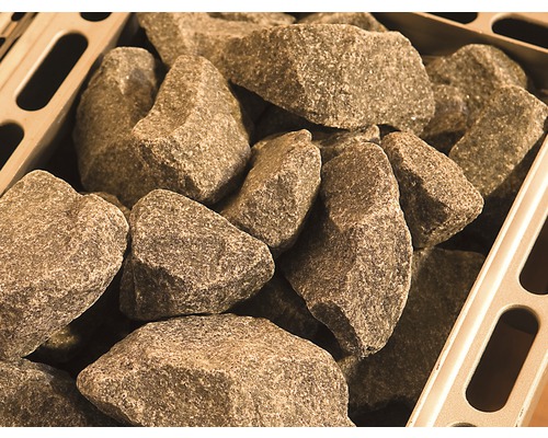 Pierres de sauna dans un récipient