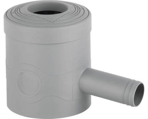 Aufsicht auf einen grauen Hofablauf mit seitlichem Abgang