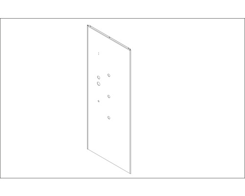 Aurlane Rückwandpanel rechts blau BSP135_4R für Komplettdusche CAB135