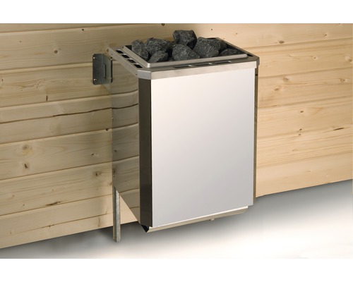 Poêle de sauna mural avec pierres de sauna