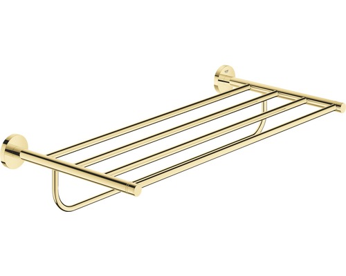 Porte-serviettes avec tablette GROHE Essentials cool sunrise poli 40800GL1 Porte-serviettes doré avec trois barres pour montage mural