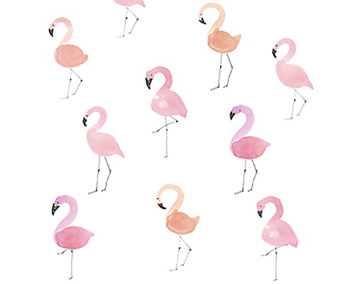 Serviette Pretty Flamingo 16.5x16.5 cm weiss-rosa 20 Stk