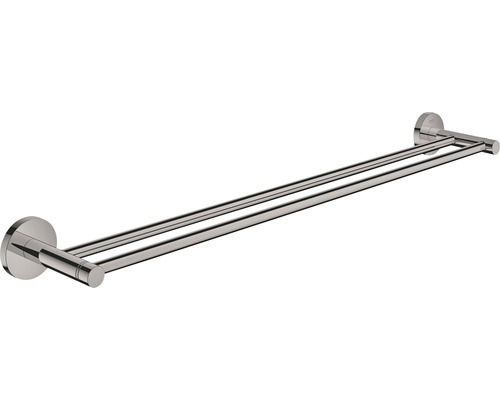 Porte-serviettes double GROHE Essentials 60 cm hard graphite poli 40802A01 Porte-serviettes double pour montage mural