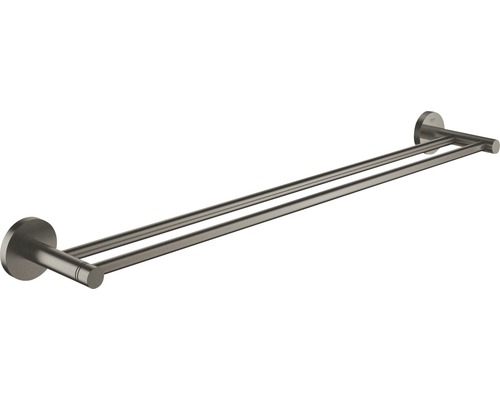 Porte-serviettes double GROHE Essentials 60 cm hard graphite brossé 40802AL1 Porte-serviettes double pour montage mural