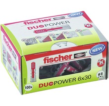 Fischer DuoPower chevilles, 6x30 millimètres, 100 pièces, emballage