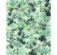 Motif de papier peint à feuilles tropicales avec monstera et palmiers