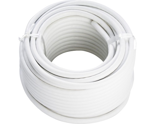 Câble électrique blanc sur un rouleau