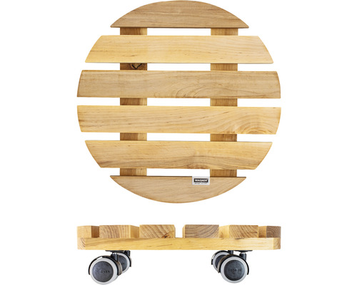 Chariot à plantes en bois avec roulettes