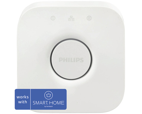 Centre de commande Philips hue Bridge blanc adapté pour jusqu'à 50 éclairages + accessoires - Compatible avec SMART HOME by hornbach