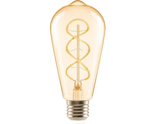 Ampoule LED FLAIR ST64 E27/4W(28W) 300 lm 2200 K blanc chaud spirale ambre Ampoule décorative avec filament