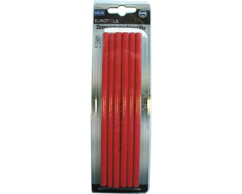 Crayon de charpentier rouge 175 mm lot de 6