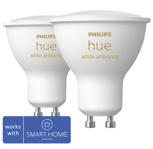 Philips hue Reflektorlampe White Ambiance dimmbar weiss GU10 2x 4,3W 2x 250 lm warmweiss- tageslichtweiss 2 Stk