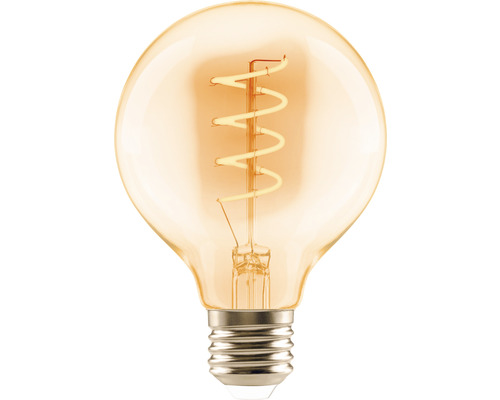 Ampoule globe LED FLAIR G80 E27/4W(28W) 300 lm 2200 K blanc chaud ambre spirale Ampoule avec filament en spirale