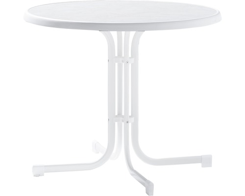 Table de jardin Sieger Mecalit Ø 86 H 72 cm blanc