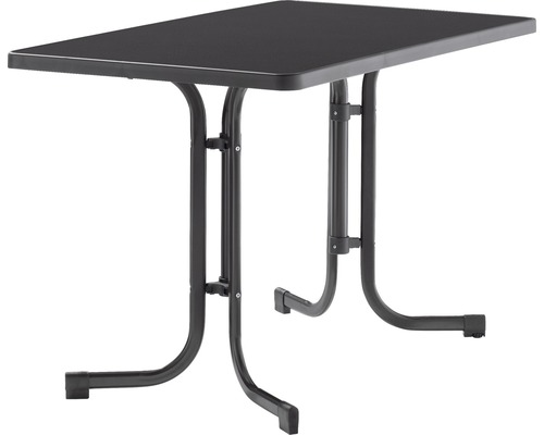 Schwarzer Klapptisch mit Stahlgestell