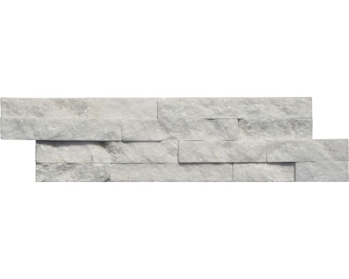 Pierre de parement, quartzite, blanc, 15x60 cm