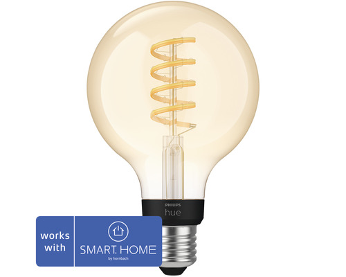 Ampoule sphérique Philips hue White Ambiance Filament à intensité lumineuse variable or G93 E27/7W(40W) 550 lm 2200- 6500 K - Compatible avec SMART HOME by hornbach