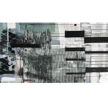 Œuvre d''art abstraite avec diverses formes et textures