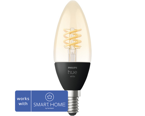 Ampoule flamme Philips hue White Filament à intensité lumineuse variable or E14/4,5W(28W) 300 lm 2700 K - Compatible avec SMART HOME by hornbach