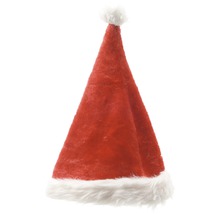 Bonnet de Père Noël avec pompon et bordure en peluche