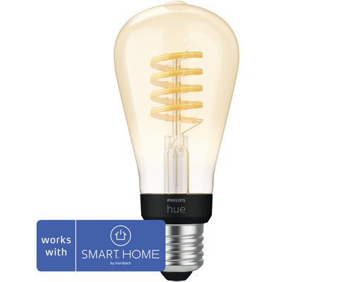 Ampoule Philips hue White Ambiance à intensité lumineuse variable or Filament ST64 E27/7W(40W) 550 lm 2200K-6500 K - Compatible avec SMART HOME by hornbach